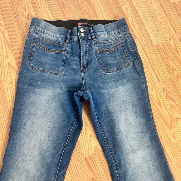 Indigo Poppy Tummy Control Bootcut with Classic Pockets Distressed Denim Size 12 - Picture 4 of 9
